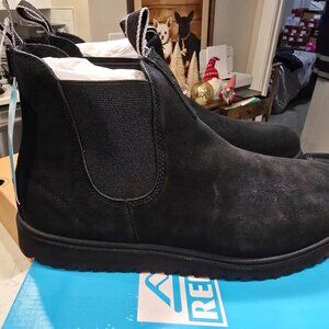 Reef Men's Otis Black Chelsea Boots CJ5169 Leather Suede Size 12 Slip-on NEW